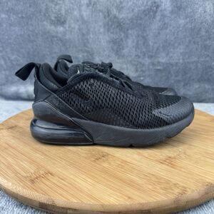 Nike Air Maxx 270 Shoes Boys Size 12C Triple Black Casual Comfort Sneakers